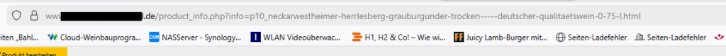 Browserzeile mit falscher Darstellung